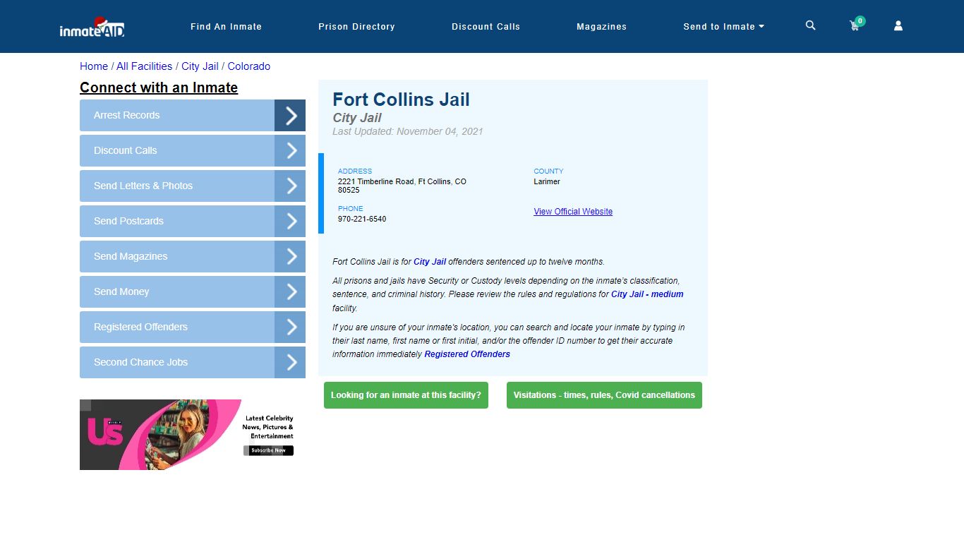 Fort Collins Jail | Inmate Locator